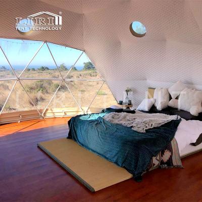 China 6m Luxury Geodesic Dome Glamping Tent Waterproof Farm Hotel Use All Season for sale