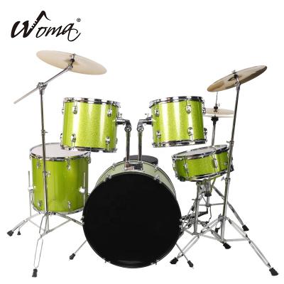 China Hot Selling New 2018 PET Color 5PCS Green Cheaper PVC Paint Miniature Drum Set for sale