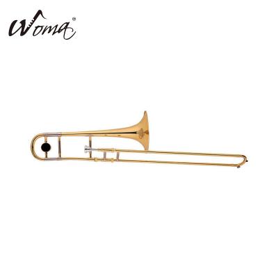 China Gold Lacquer Professional Gold Lacquer Colored Brass Instrument Trombone For Sale for sale