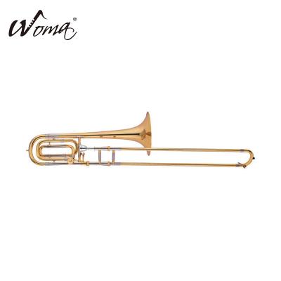 China Gold Lacquer Wholesale And Nice Price Brass Instrument Bb Tenor Trombone for sale