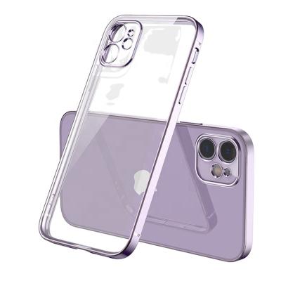 China Anti-drop Wholesales Hole View Cell Phone Shockproof Case Prevention Plated Back Cover For Iphone11 13 Phone Case for sale