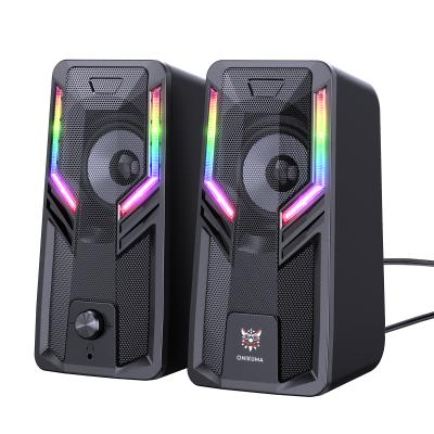 China ONIKUMA G6 RGB Channel PC Computer Speakers2.0 PORTABLE Desktop Stereo Speaker With 6 Colorful Modes LED Enhanced Bass for sale