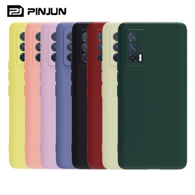 China Microfiber Silicone Mobile Phone Cover Soft Shockproof Liquid Silicone Phone Case For vivo iQOO Neo5 for sale