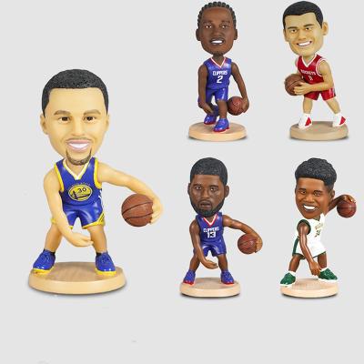 China Europe Resin Flip Heads For Car Attachment Gift Basketball Player Action Figure Custom Bobblehead Doll Model for sale