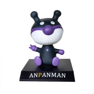 China Cute Cartoon Car Dash Bobbleheads Vinyl Cartoon Anpanman Figure Toy Car Flip Car Accessories Cartoon Head Dolls Decoration for sale