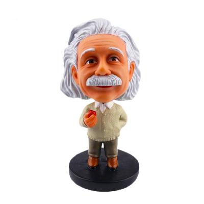 China Custom Statue Polyresin Einstein Bobbleheads Head Sculpture Europe Einstein Bobblehead Toy Figurine Resin Crafts Bobble for sale