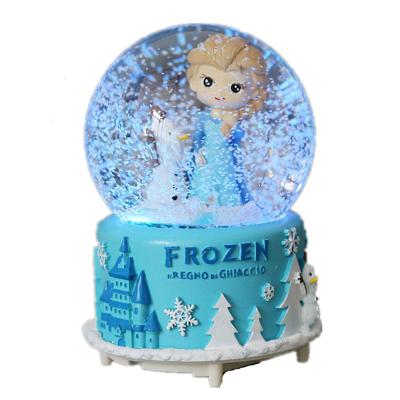 China Europe Lightweight Custom Resin Water Snow Globe Music Box Polyresin Water Snow Globes Customized Luxury Glass Diy Snow Globe Princess for sale