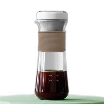 China Detachable Glass Filter Holder Factory Supply Borosilicate Convenience Goods Portable Cold Brew Coffee Maker For Home With Reusable Filter Strainer for sale