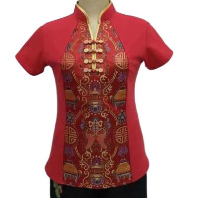 China Chinese Traditional Clothing Mandarin Collar Chinese Tang Long Sleeve Long Sleeve Top Zero for sale