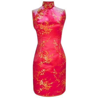 China Vintage Cheongsam Quick Lead Mini Dress Short Qipao Sexy Collar D502TM for sale