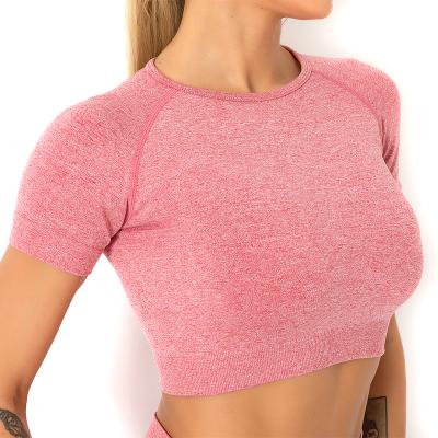 China UGOO Breathable QUICK DRY Yoga T-shirt Knitted Sport Seamless T-shirt for sale