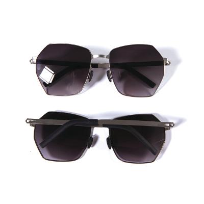 China High End Irregular Stainless Frame Polarized Driver Fashion Fashion Gradient Gradient Sunglasses for sale