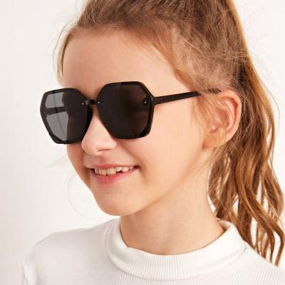 China K Style Fashion Lovely Personalized Kids Polygon Shades Boys Girls Transparent Pink Sunglasses for sale