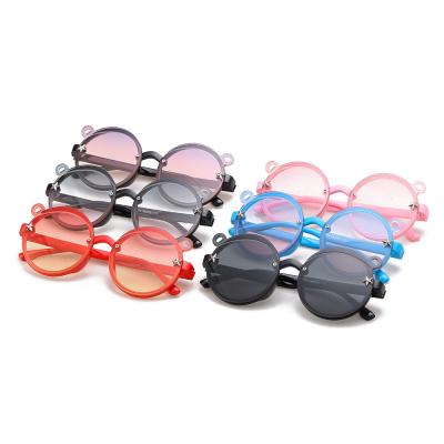 China Lovely 2021 New Bear Ear Kids Shades Fashion Trend Private Label Lovely Kids Sunglasses for sale