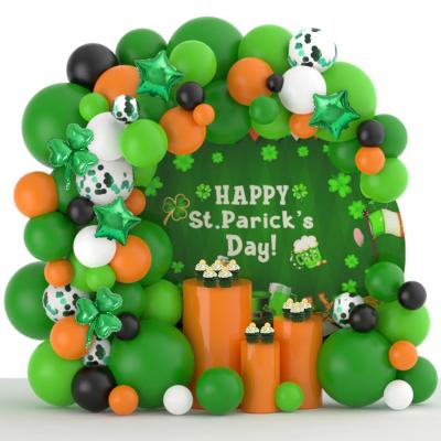 China Latex St. Patrick's Day Decoration Four Leaf Clover Latex Balloons Party Decoration Balloon Saint Patricks Day Green Balloon Set Set for sale