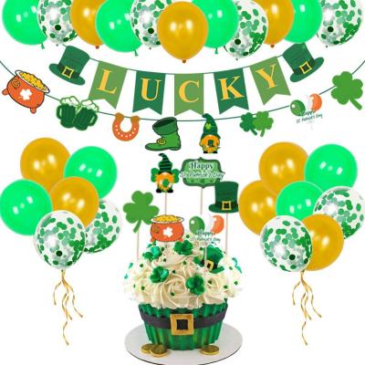 China St Patrick's Day Party Decoraction Green Foil Happy St Patricks Day Balloons Set Irish St Patricks Day Party Decorations Home Celebration Green Balloon Supplies for sale