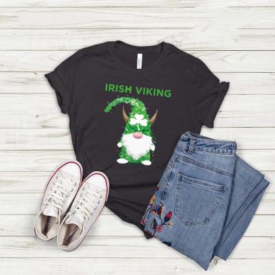 China Wholesale 2022 St Patrick's Day Women's 75% Polyester 20% Spandex 5% Cotton Printing Custom Logo T-shirt Black T-shirts for sale