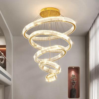 China Modern Custom indoor decoration large engineering lighting stainless steel crystal chandelier for sale