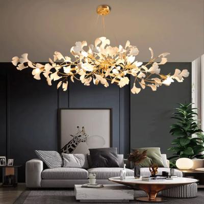 China Modern Modern Design Indoor Decoration LED Lighting Flower Modleling Villa Staircase Ceramic Custom Chandelier for sale