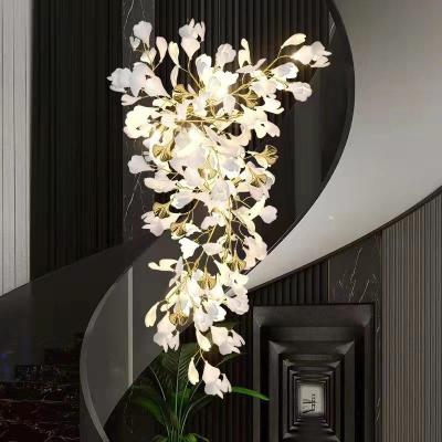 China Modern Luxury Customization Indoor Decoration Ceramic Flower Project LED Chandelier for sale