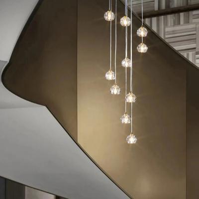 China Modern Modern Design Residential Living Room Bedroom Decoration Copper Crystal Led Pendant Lamp for sale