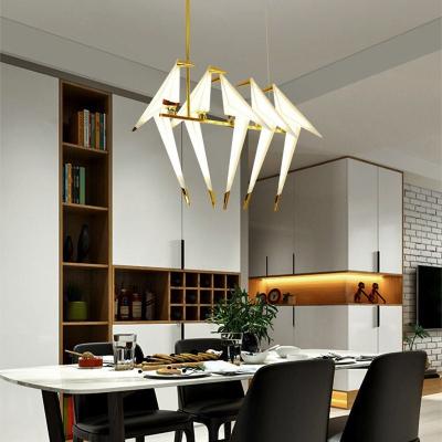 China Modern Modern Design Indoor Home dining room chandelier Decoration gold bird Led metal Pendant Light for sale