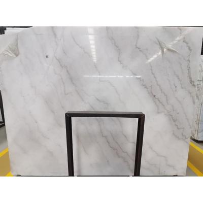 China Modern Chinese Polished Floor Tile Guangxi White Marble With Gray Vein for sale