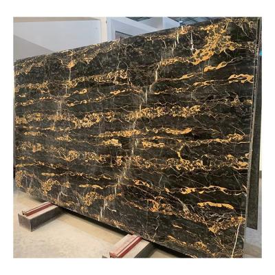 China Modern luxury natural stone nero portoro black italian gold marble with gold veins for sale