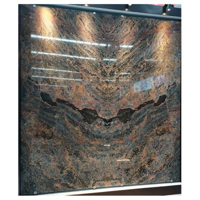 China Modern Natural Marble Luca King Chocolate Brown Gold For Indoor Bench And Wall for sale