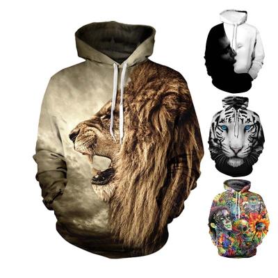 China Wholesale High Quality Funny Men's Fashion Coats Men's Hoodies Men's Sweatshirts Custom Made Mens Hoodies Amazon anti-pilling Hoodie Lion Hoodie 3D for sale