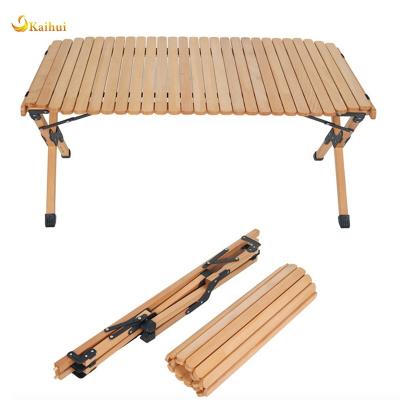 China 2021 KAIHUI Portable Compact Folding Bamboo Camping Wooden Board for Beach, Picnic, Camp or as a Gift for sale