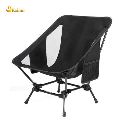 China Portable Folding Chair Height Adjustable Outdoor Camping Chair Portable Folding Chairs With Low Side Packable Lightweight Beach Pockets Chair for sale