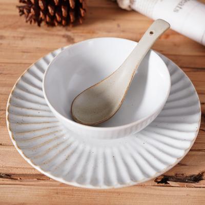 China Hotel Disposable Home Restaurant Use Ceramic Spoons Sets Good Quality Ramen Rice Soup Spoon for sale