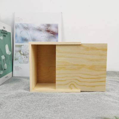 China Eco-Freindly Wooden Storage Sneaker Box With Slide Cover Lid for sale