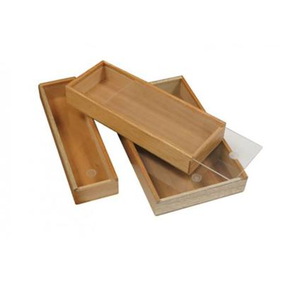 China Recyclable Handicraft Wooden Box With Sliding Glass Lid for sale