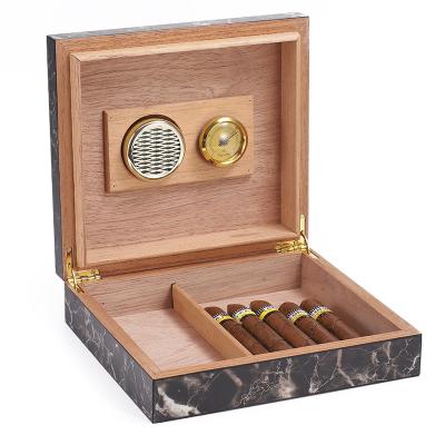 China Household Use China Top Supplier Manufacture Accept Customized Size Ceramic Tile Cigar Humidor Wooden Box for sale