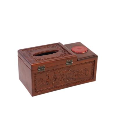 China Hot Selling Black Walnut Paper Napkin Holder Wooden Tissue Box Minimalist Wood Box For Room for sale