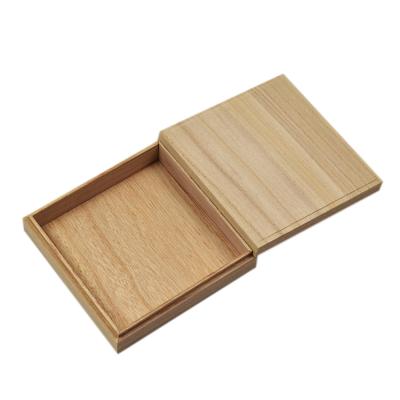 China Recyclable Sliding Lid Pine Packaging Unfinished Wooden Gift Box With Lid for sale