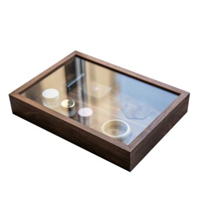 China Recyclable Wooden Hot Sales Wooden Watch Jewelry Decorative Craft Gift Box With Transparent Lid for sale