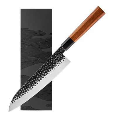 China Viable Chef Knife 8.5 Inch Stainless Steel Knife Chef Kitchen Knife With Black Sandalwood Handle for sale