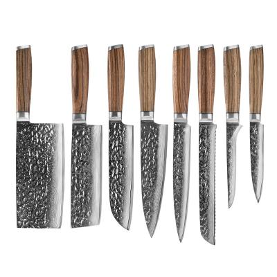 China Sustainable Hammer Damascus Set Knife Japanese Chef Knife for sale