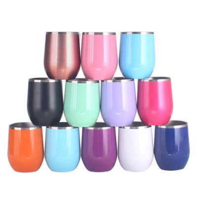 China Disposable Custom FGA Logo Travel Double Wall Stainless Steel Vacuum Insulated Coffee Cups 10 Ounce Wine Tumbler for sale