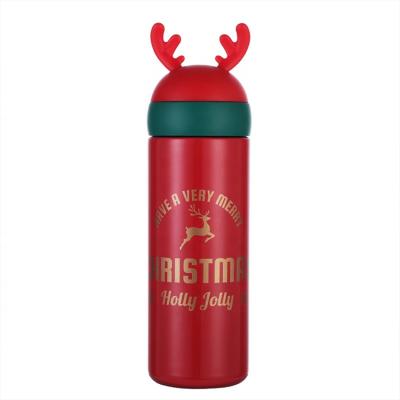 China PORTABLE Christmas Antler Thermos Mug Double Wall Christmas Stainless Steel Water Bottle Vacuum Christmas Water Bottle With Custom Logo for sale