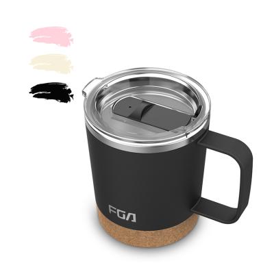 China FGA PORTABLE Wholesale Stainless Steel Mugs Cork Base Thermos Coffee Mugs With Logo for sale