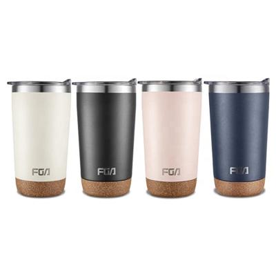 China Durable 20oz Black Tumbler Double Wall Stainless Steel Tumbler Coffee Mug With Clear Sliding Lid for sale