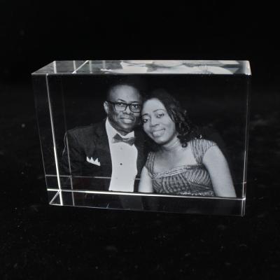 China Europe OEM 3d Laser Engraving Blank Glass K9 Crystal Cube Sublimation Photo Frame Personalized Custom Crystal Photo Frame For Wedding for sale