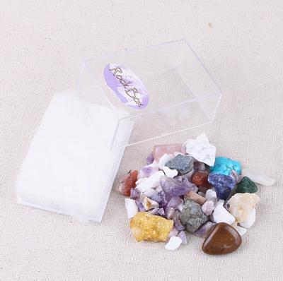 China 2021 Hot China Fengshui Natural Crystal Stone Mixed Ore Specimen Rock Box Set For Decoration Teaching Children for sale