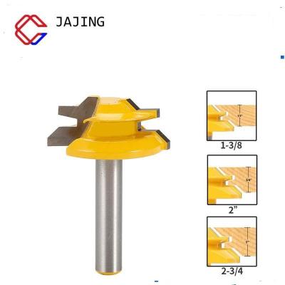 China Tungsten Cobalt Alloy 1Pc 1/4 Shank 45 Degree Lock Miter Router Bit 1-3/8 2