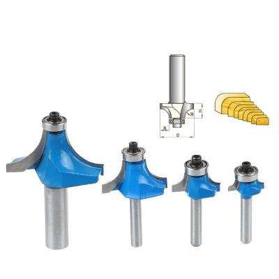 China Carbide Bearing Router Bit 1/4 Round 1/2 Shank Corner Router Bit CNC Woodworking Bit With Bottom Bearing for sale