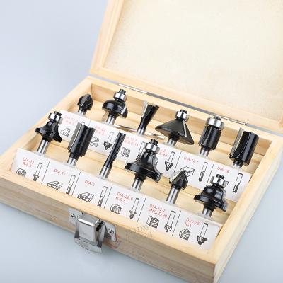 China Drilling on WOOD. 12pcs Tungsten Carbide Milling Cutter PLASTIC Router Bit Woodworking Set Shank 6mm for sale